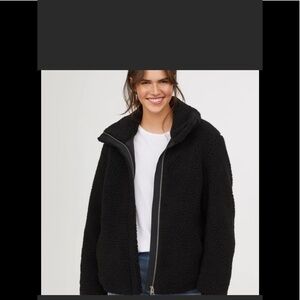 H&M Black Teddy Jacket Size S
